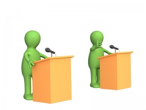 two people debating