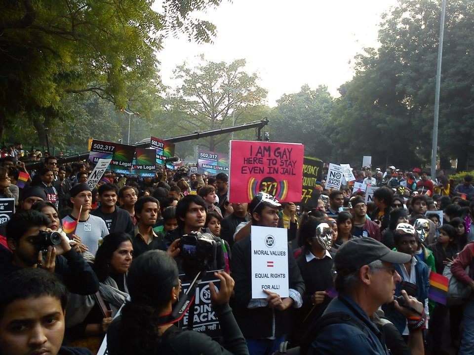 gay groups protest in delhi