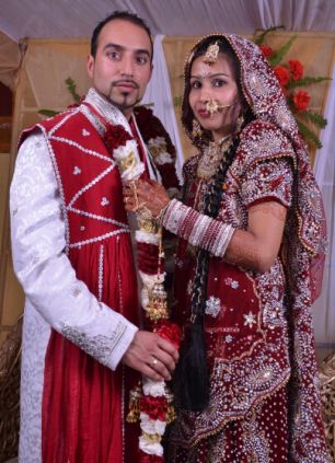 Marriage picture of Jasbir Ram Ginde with Varkha Rani 
