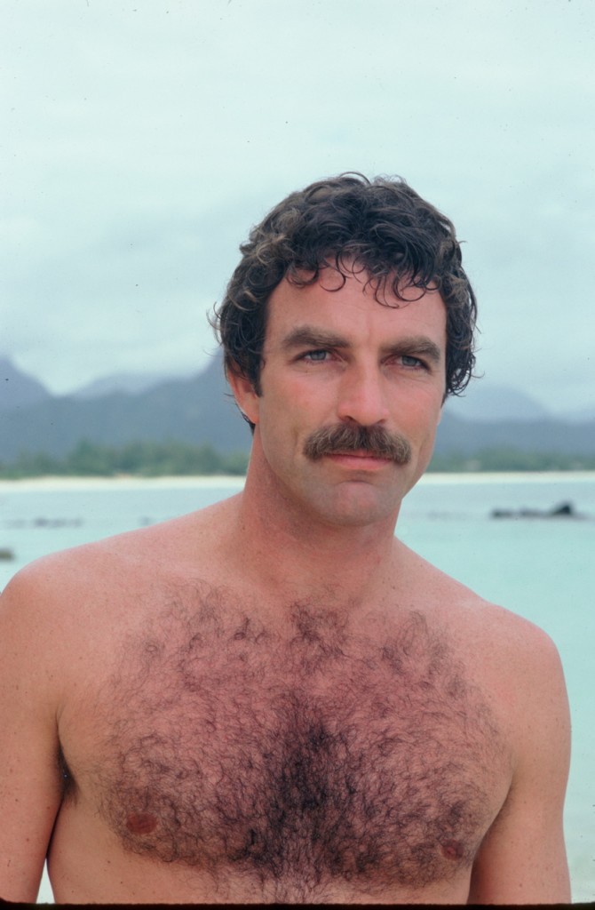 moustache, shirtless, tom selleck