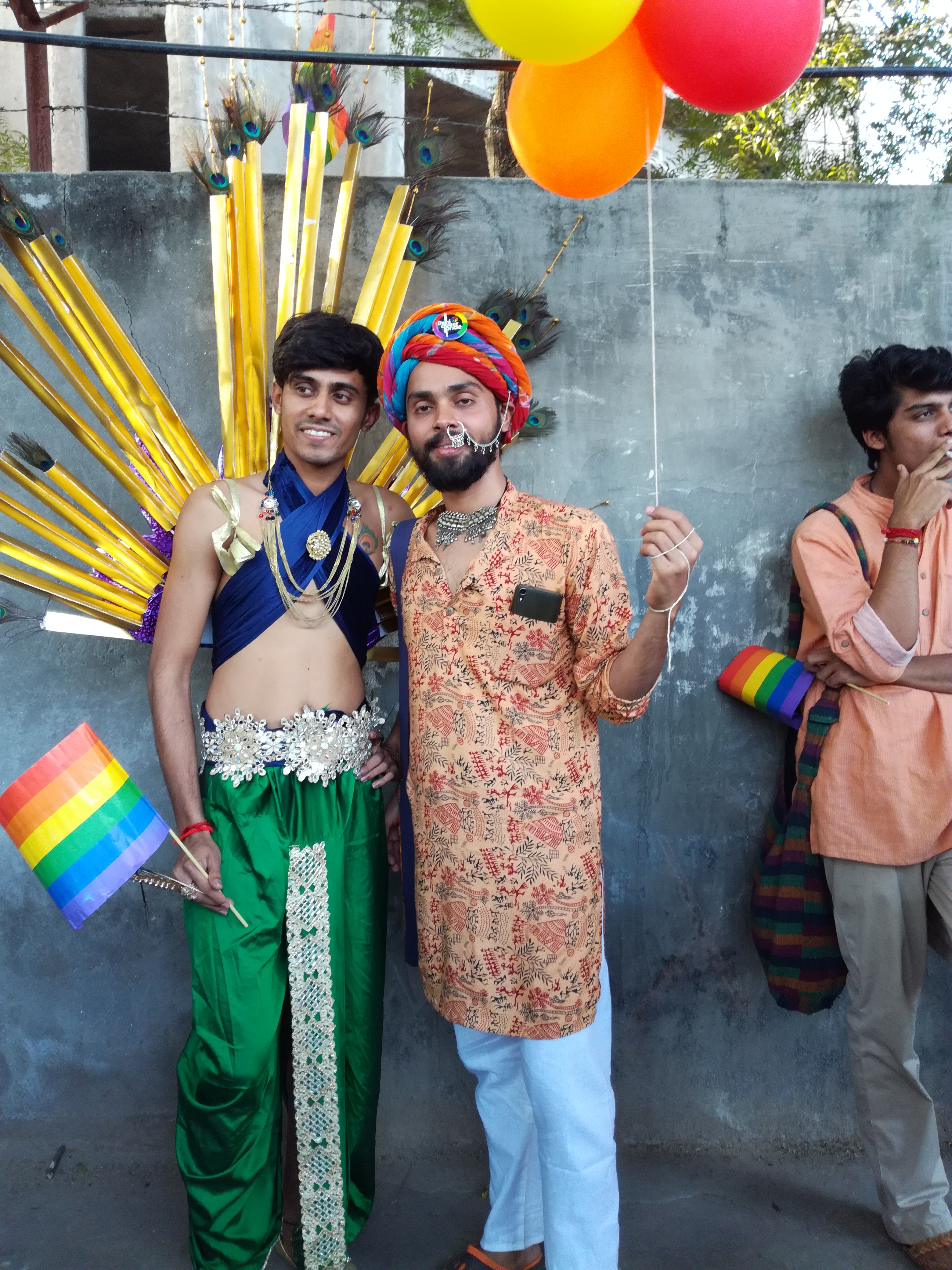 Participants from Mumbai dressed up for the Delhi Queer Pride