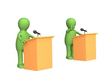 two people debating