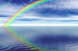 rainbow over ocean