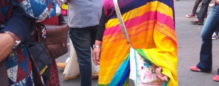 rainbow saree, delhi